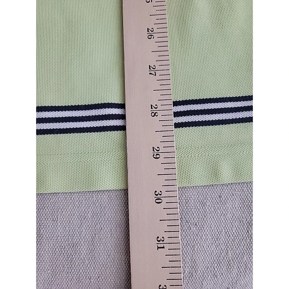 Brooks Brothers Polo Shirt Mens XL Green Striped Performance Knit Cotton‎ Preppy